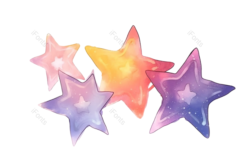 天空图片,插画元素,浪漫PNG,星星免抠素材